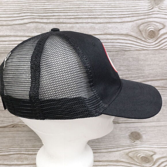 BUSCH BEER LOGO BLACK MESH VENTED SNAPBACK BASEBALL HAT CAP - Picture 6 of 9